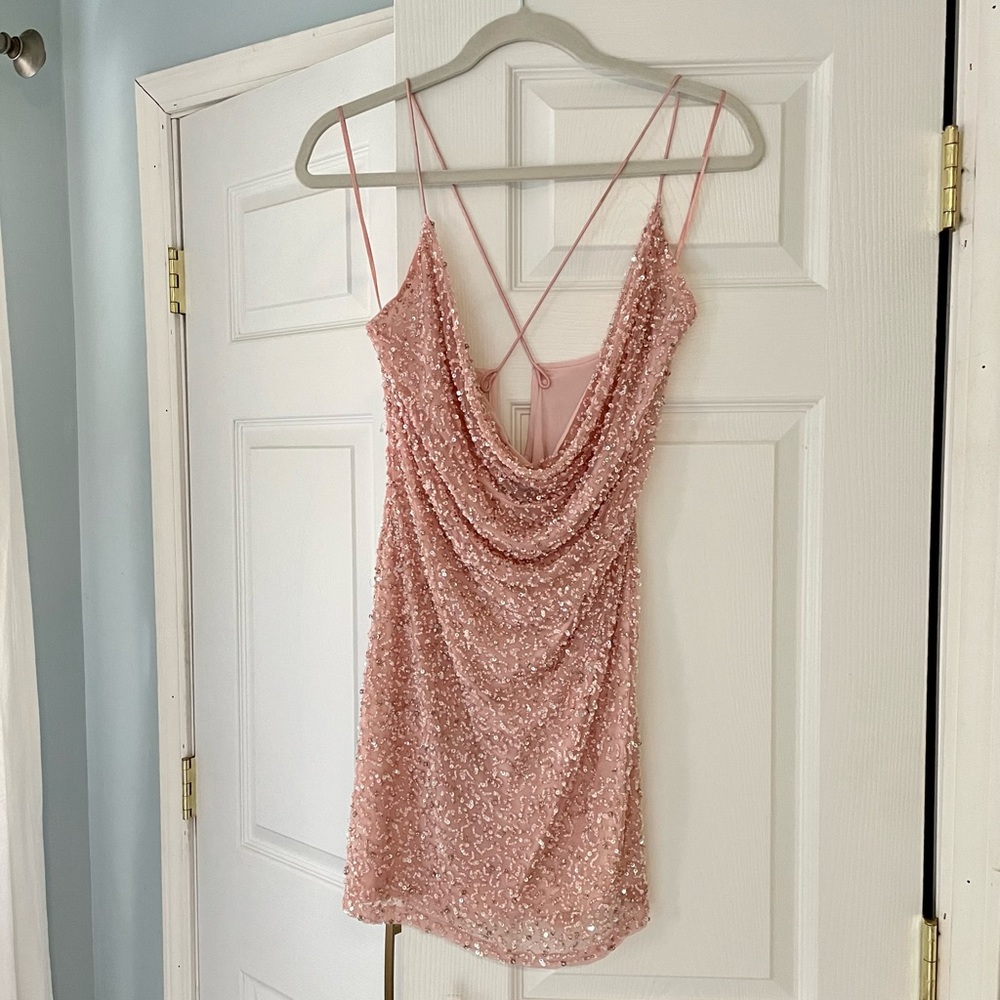 Sequin dress pink RETROFETE
